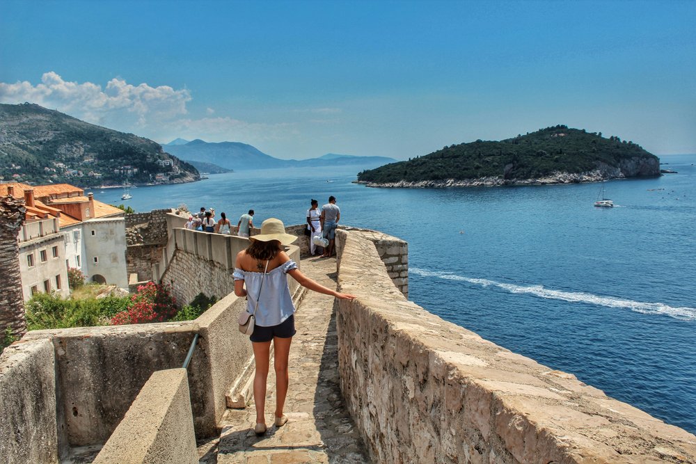 Dubrovnik old town walls and the Adriatic