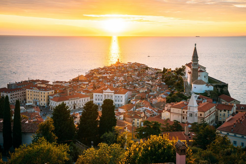 Istria hilltop village and vineyards