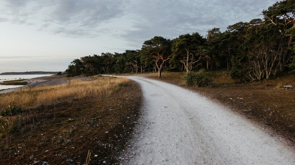 Gotland limestone sea stacks and medieval Visby
